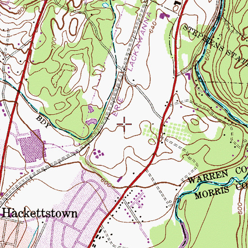 Topographic Map of Hackettstown Community Hospital Heliport, NJ