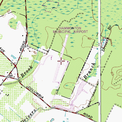 Topographic Map of Hammonton Municipal Airport, NJ