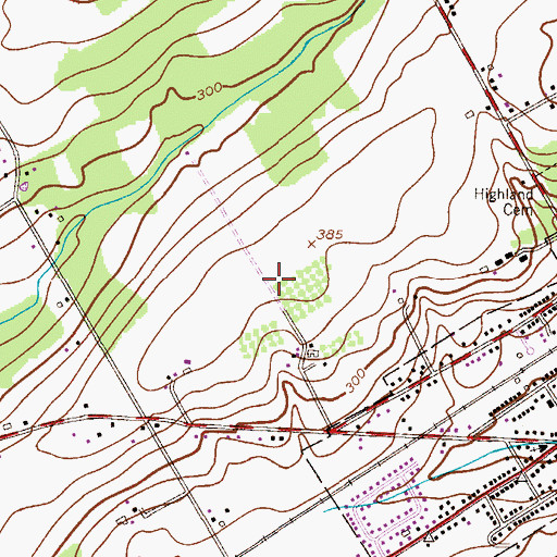 Topographic Map of Hillside Farm Heliport, NJ