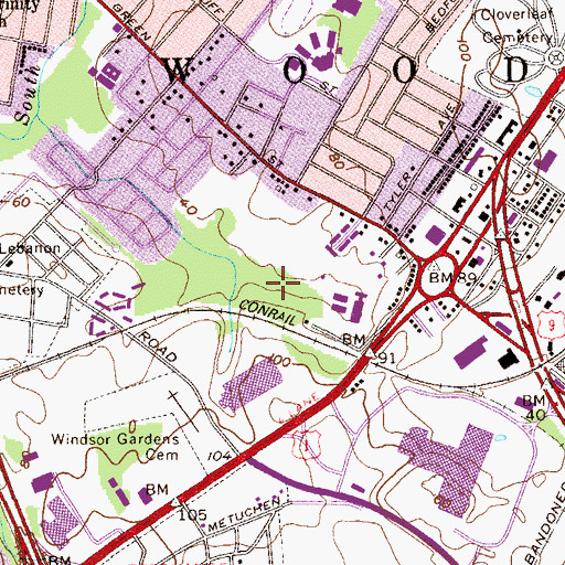 Topographic Map of Elizabethtown Helistop, NJ