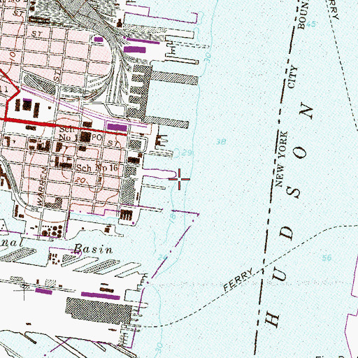 Topographic Map of Colgate-Jersey City Heliport, NJ