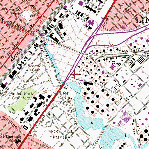Topographic Map of Bayway Refinery Heliport, NJ