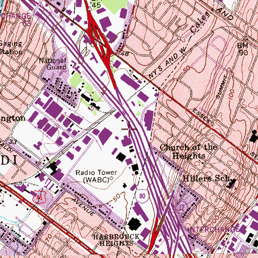 Topographic Map of Penske 2 Heliport, NJ