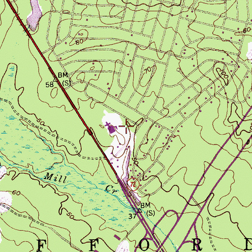 Topographic Map of Southern Ocean County Hospital Heliport, NJ