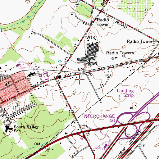 Topographic Map of Griffin Associates Heliport, NJ