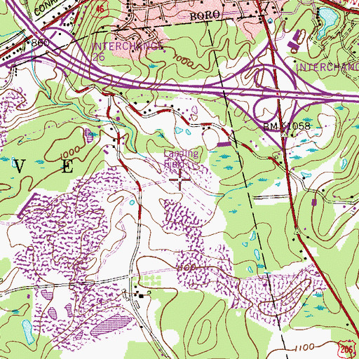 Topographic Map of Fla-Net Airport (historical), NJ