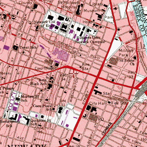 Topographic Map of Saint Benedicts Heliport, NJ