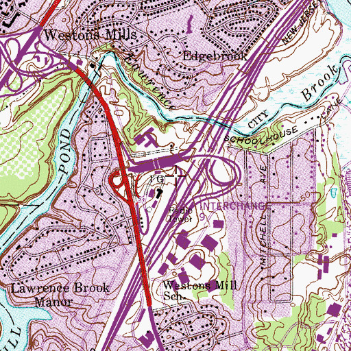 Topographic Map of Jersey Turnpike New Brunswick Helistop, NJ