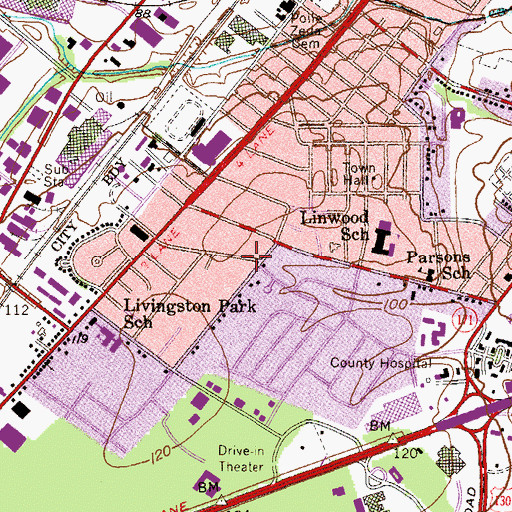 Topographic Map of Triangle Heliport, NJ