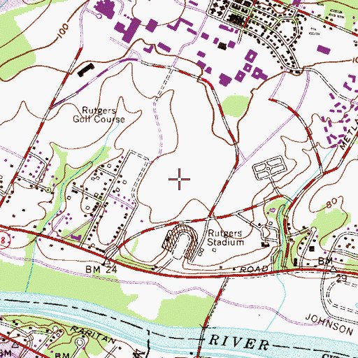Topographic Map of Rutgers Helistop Number 1 Heliport, NJ