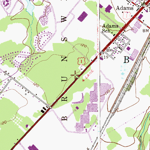 Topographic Map of Society Hill at North Brunswick Heliport, NJ