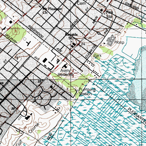 Topographic Map of Atlantic County Helistop, NJ