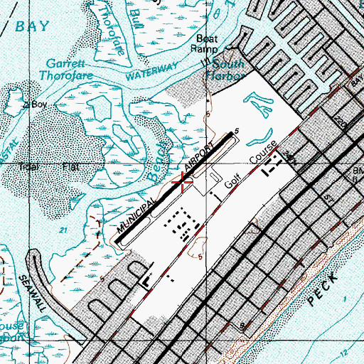Topographic Map of Ocean City Municipal Airport, NJ