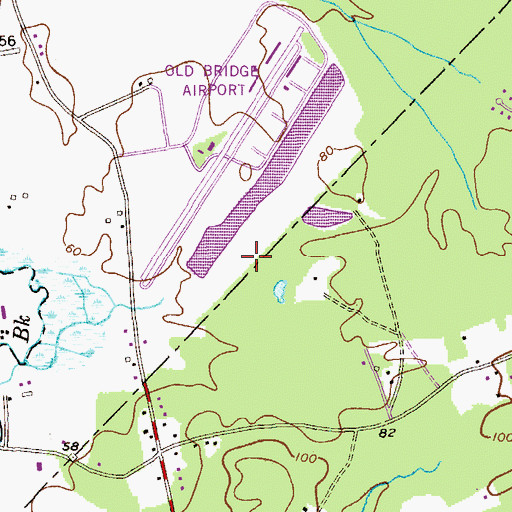 Topographic Map of Old Bridge Airport, NJ
