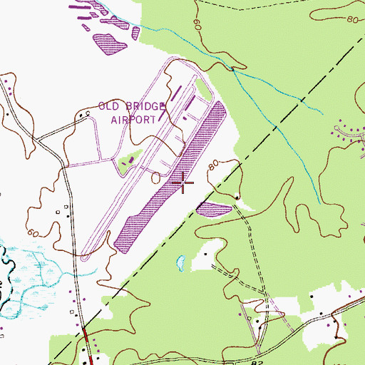 Topographic Map of Old Bridge Seaplane Base, NJ
