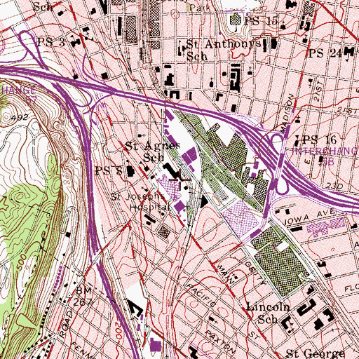 Topographic Map of Getty Avenue Lot Heliport, NJ