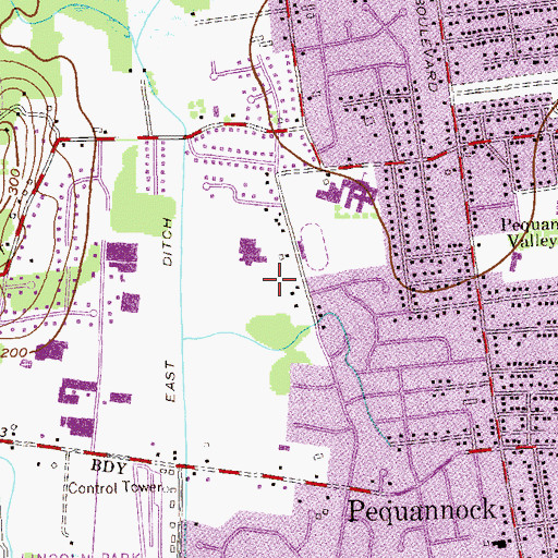 Topographic Map of Chilton Memorial Hospital Heliport, NJ