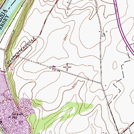 Topographic Map of Hartung Airport, NJ
