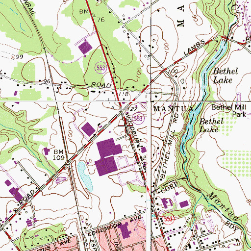 Topographic Map of Sony Music Heliport, NJ
