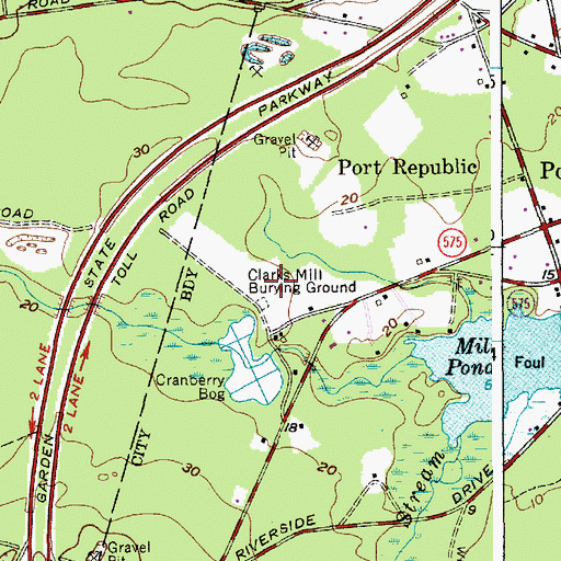 Topographic Map of Winchelsea Airport, NJ
