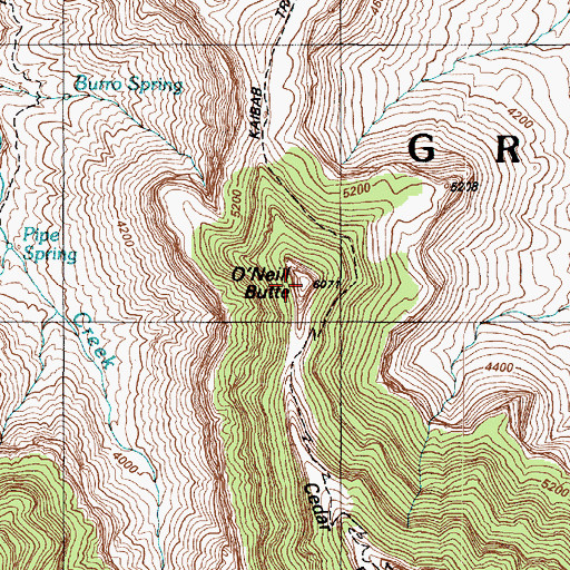 Topographic Map of O'Neill Butte, AZ