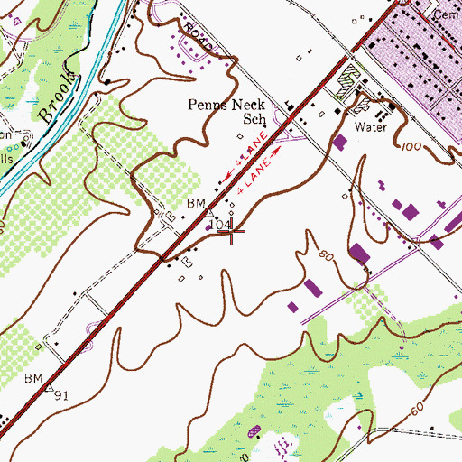 Topographic Map of Carnegie Center Heliport, NJ