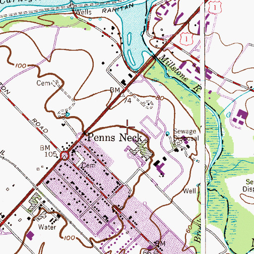 Topographic Map of RCA Princeton Heliport, NJ