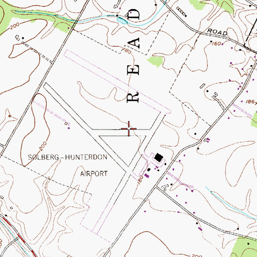 Topographic Map of Solberg-Hunterdon Airport, NJ