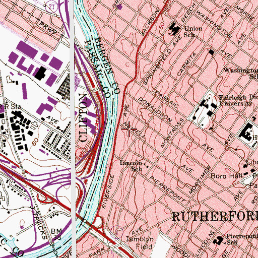 Topographic Map of Passaic River Seaplane Base, NJ
