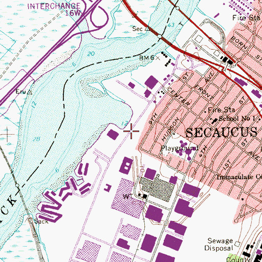 Topographic Map of Meadowlands Hospital Medical Center Heliport, NJ