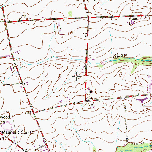 Topographic Map of B J Farms Airport, NJ