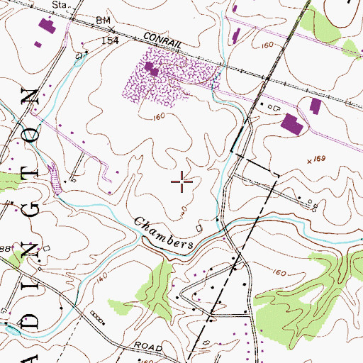 Topographic Map of Peters Airport, NJ