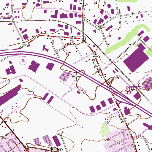 Topographic Map of Enzon South Plainfield Heliport, NJ