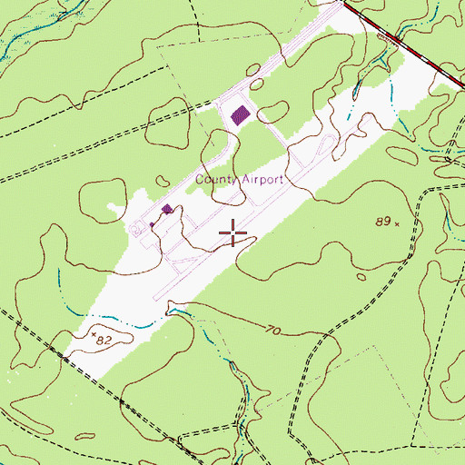 Topographic Map of Ocean County Airport, NJ