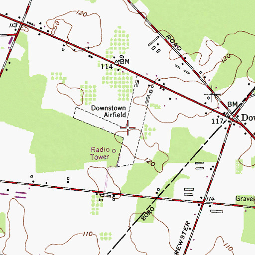 Topographic Map of Vineland-Downstown Airport, NJ