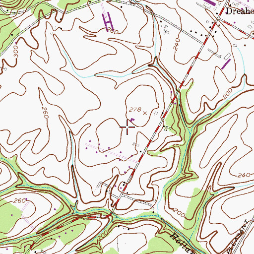 Topographic Map of Lance Airport (historical), NJ