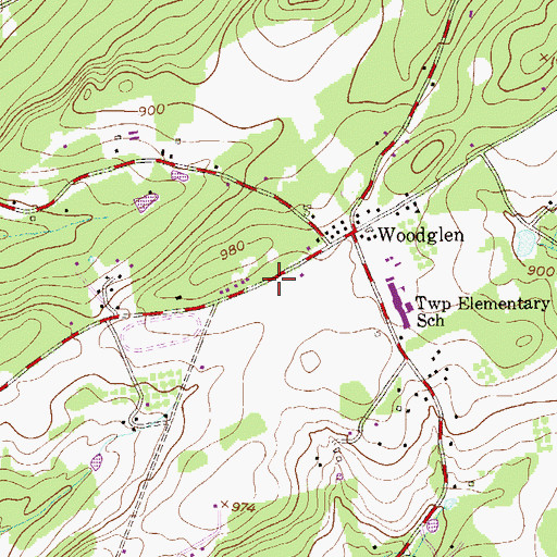 Topographic Map of Lebanon Township Municipal Building Heliport, NJ