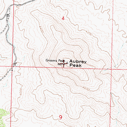 Topographic Map of Aubrey Peak, AZ