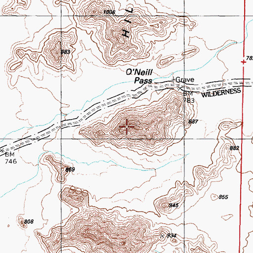 Topographic Map of O'Neill Hills, AZ