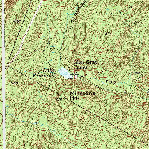 Topographic Map of Lake Vreeland Dam, NJ