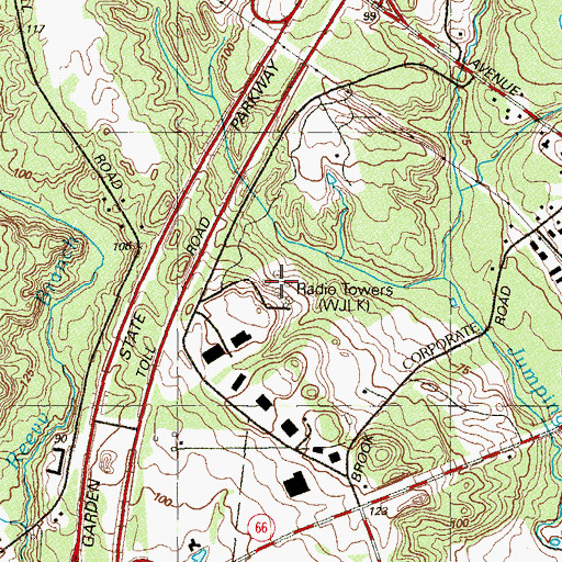 Topographic Map of WJLK-AM (Asbury Park), NJ