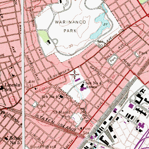 Topographic Map of WJDM-AM (Elizabeth), NJ