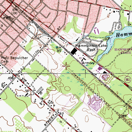Topographic Map of WTYO-AM (Hammonton), NJ