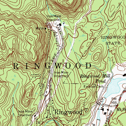 Topographic Map of WKNJ-AM (Lakeside), NJ