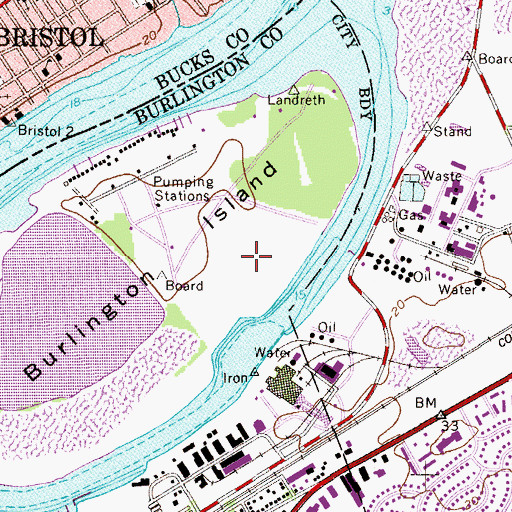 Topographic Map of WWJZ-AM (Mount Holly), NJ