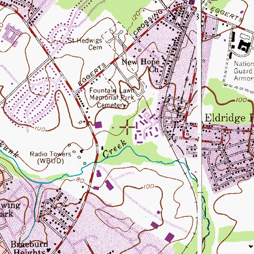 Topographic Map of WBUD-AM (Trenton), NJ