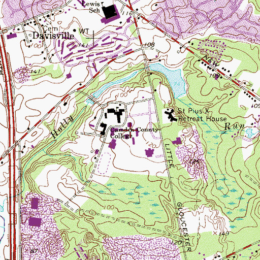 Topographic Map of WDBK-FM (Blackwood), NJ