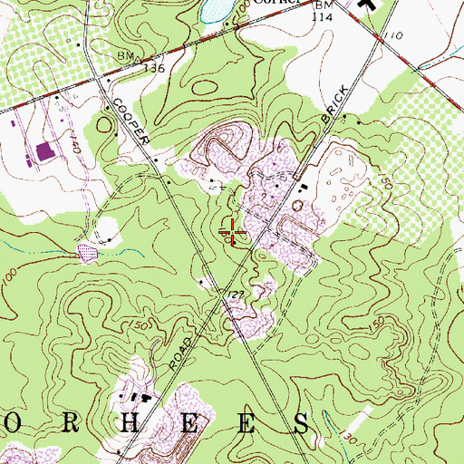 Topographic Map of WEEE-FM (Cherry Hill), NJ