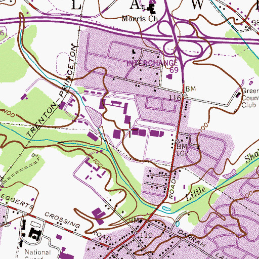 Topographic Map of WRRC-FM (Lawrenceville), NJ