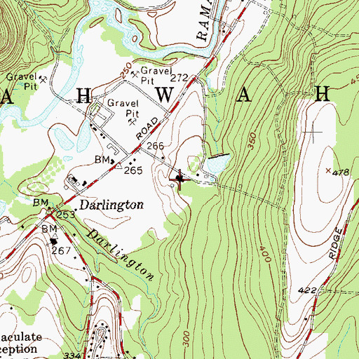 Topographic Map of WRPR-FM (Mahwah), NJ